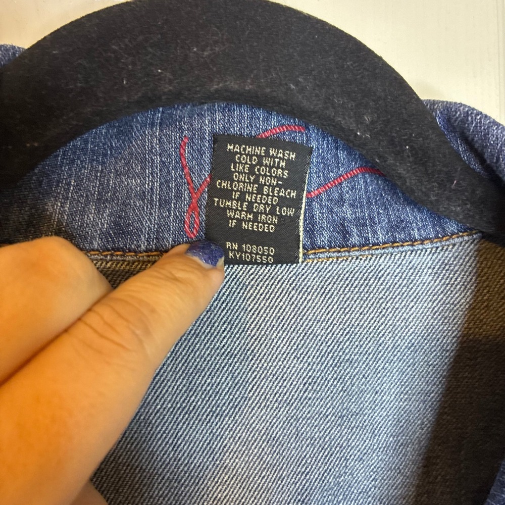Venezia Denim Vtg Jacket Cropped Embellished Western Jean Jacket Plus Size 18/20 - Picture 3 of 9
